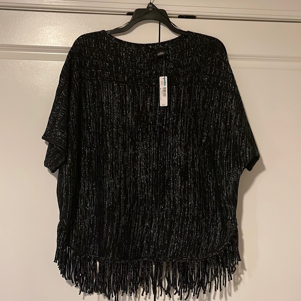 New Direction Plus Black and Silver Sweater